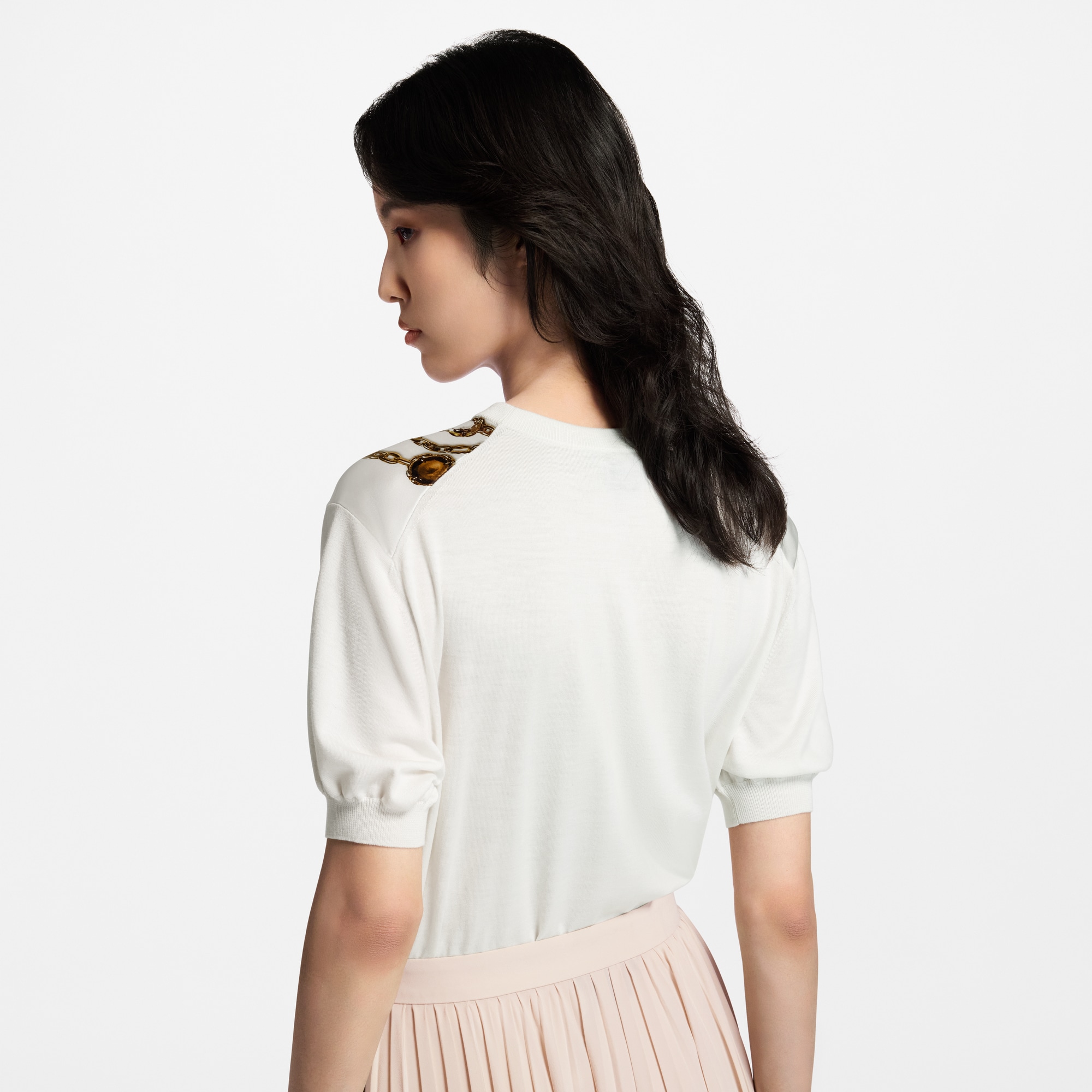 เสื้อถักพิมพ์ลาย Necklace คอเสื้อ Trompe l