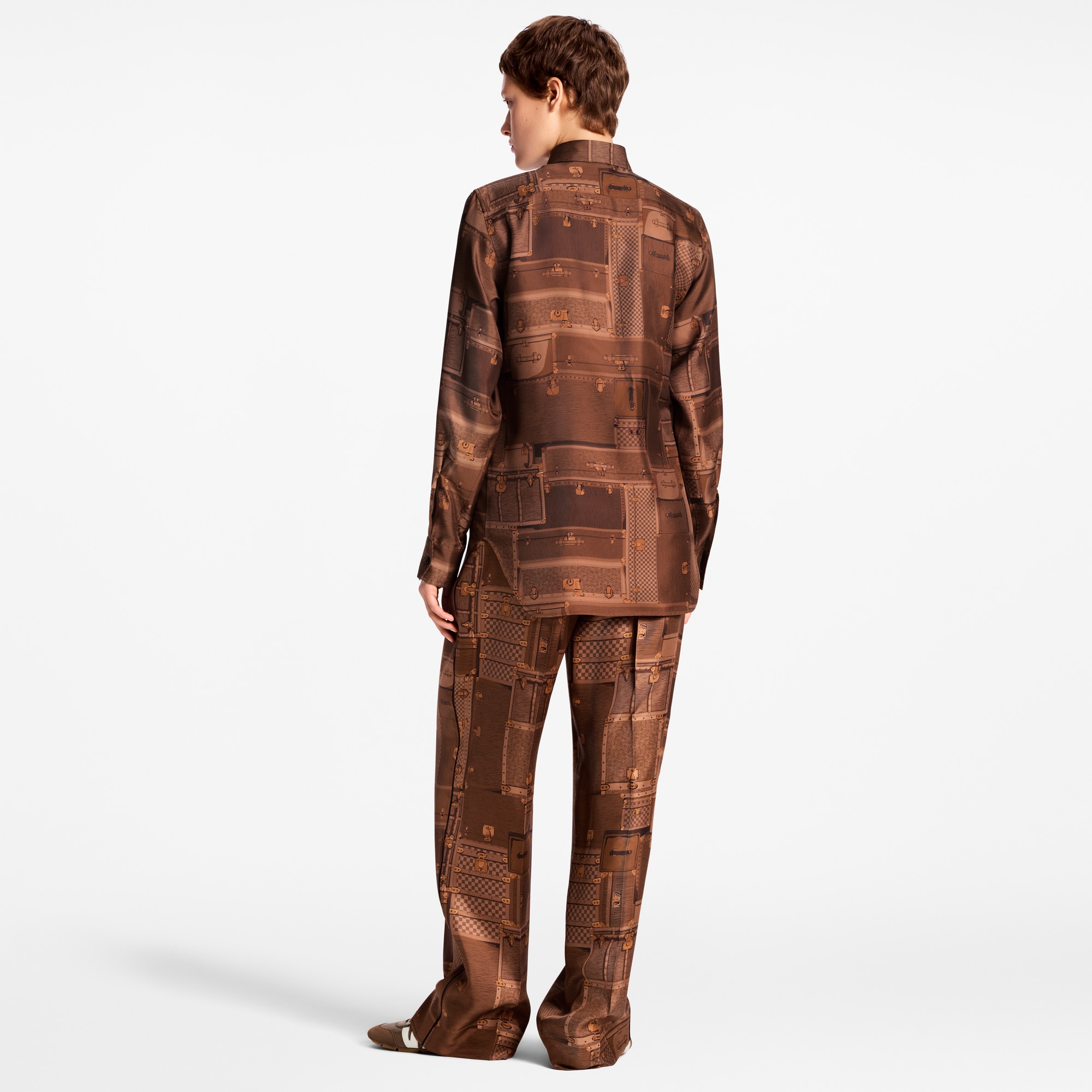 เสื้อเชิ้ตผ้าไหมพิมพ์ลายทรังก์  in ผู้หญิง