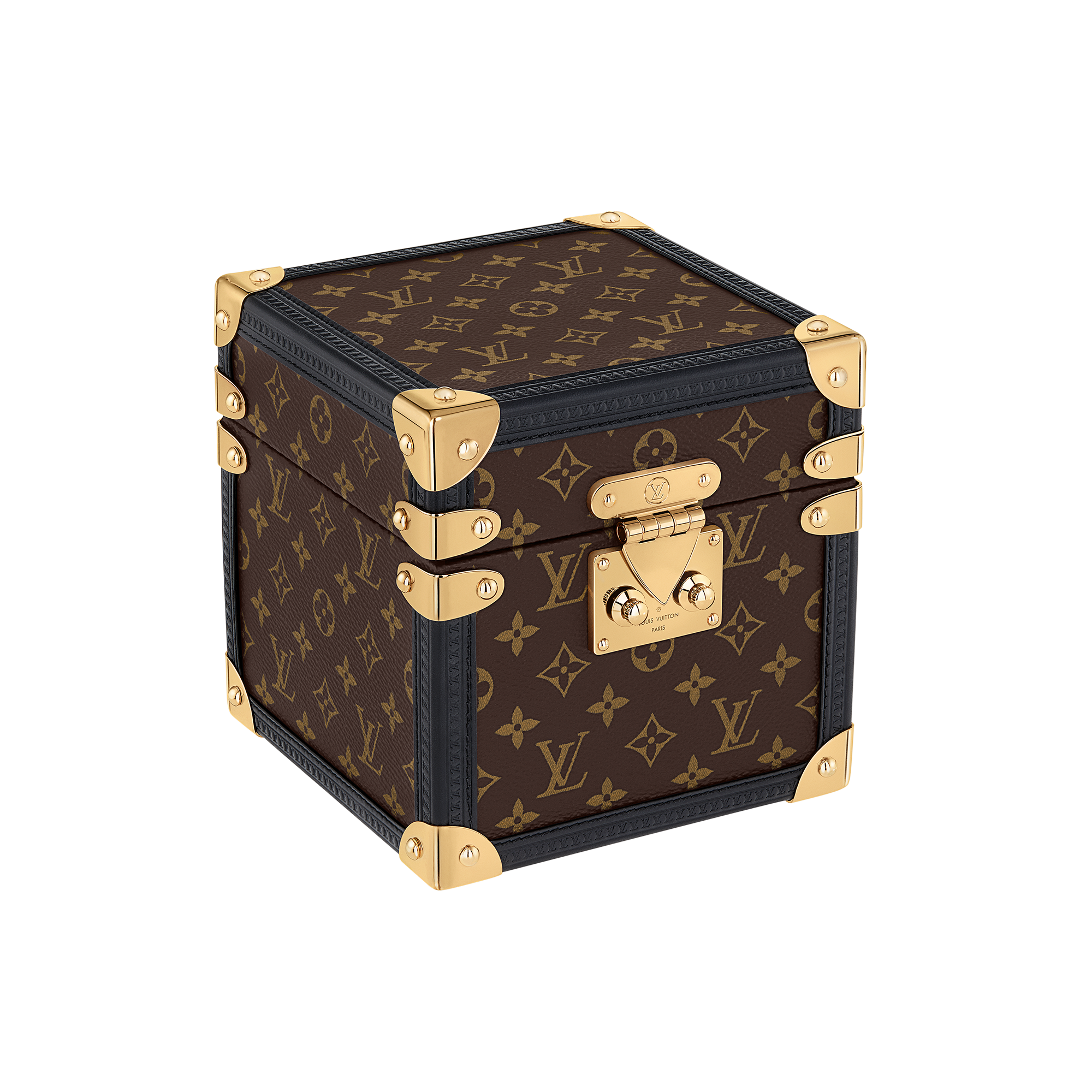 นาฬิกาตั้งโต๊ะรุ่น Trunk ระบบควอตซ์ 80 มม. โลหะและ Monogram  in นาฬิกา