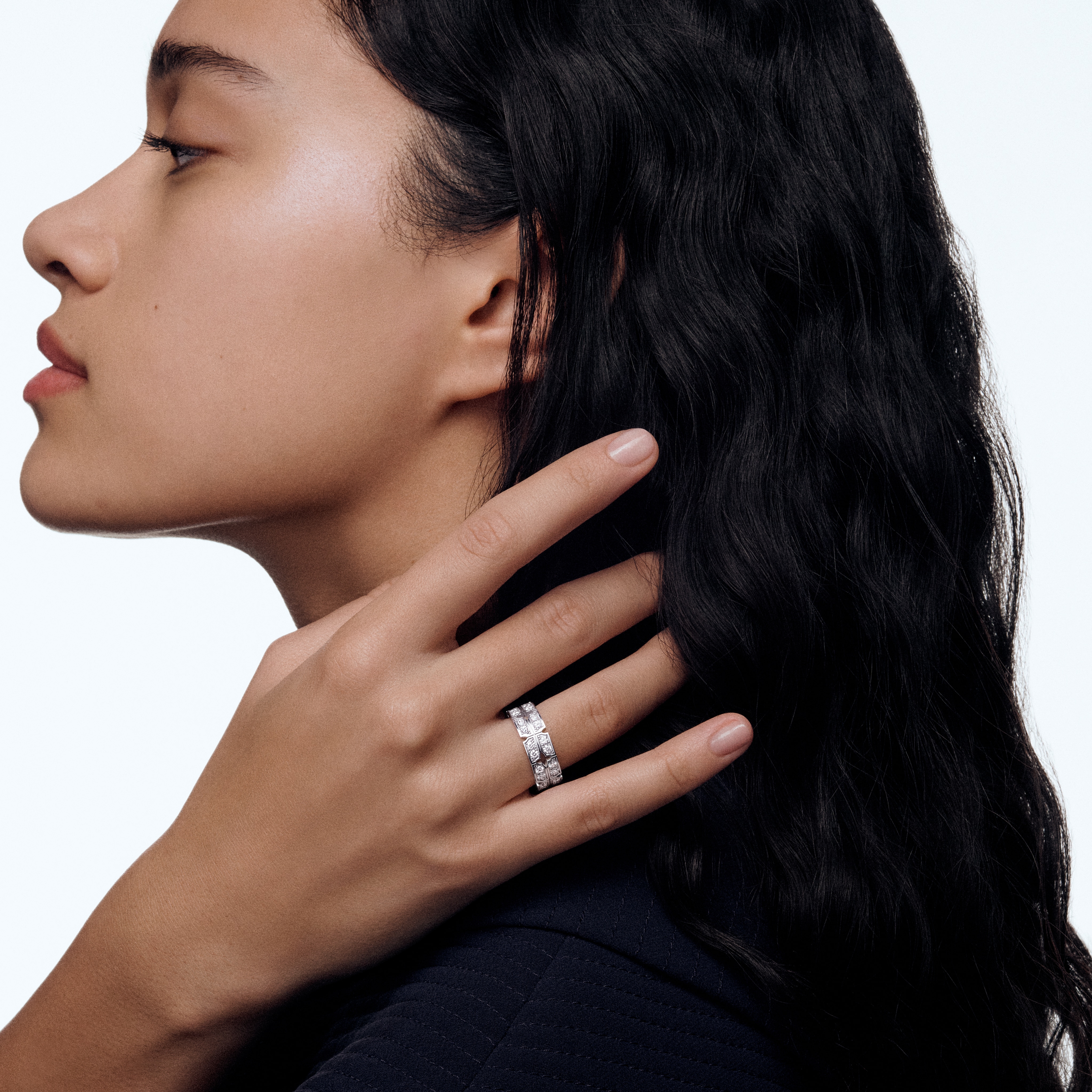 แหวน Tumbler ไวท์โกลด์และเพชร  in จิวเวลรี่