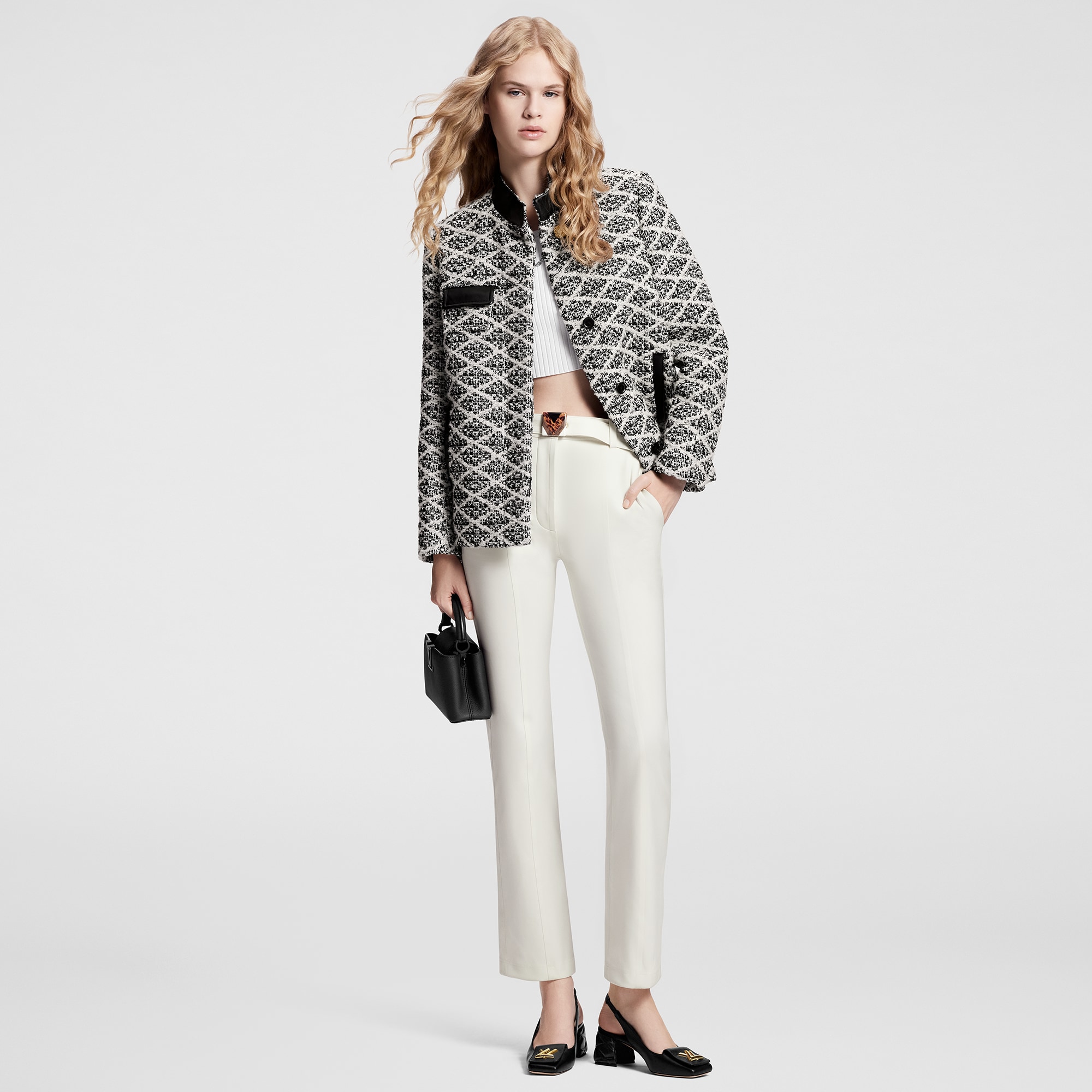 กางเกงพอดีตัวประดับหัวเข็มขัดตัว V  in ผู้ชาย