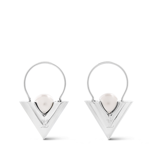 ต่างหู V For Vuitton Pearl And Metal . in ผู้หญิง's แฟชั่นจิวเวลรี่ เครื่องประดับสำหรับผู้หญิง collections by Louis Vuitton (การย่อ/ขยายผลิตภัณฑ์)