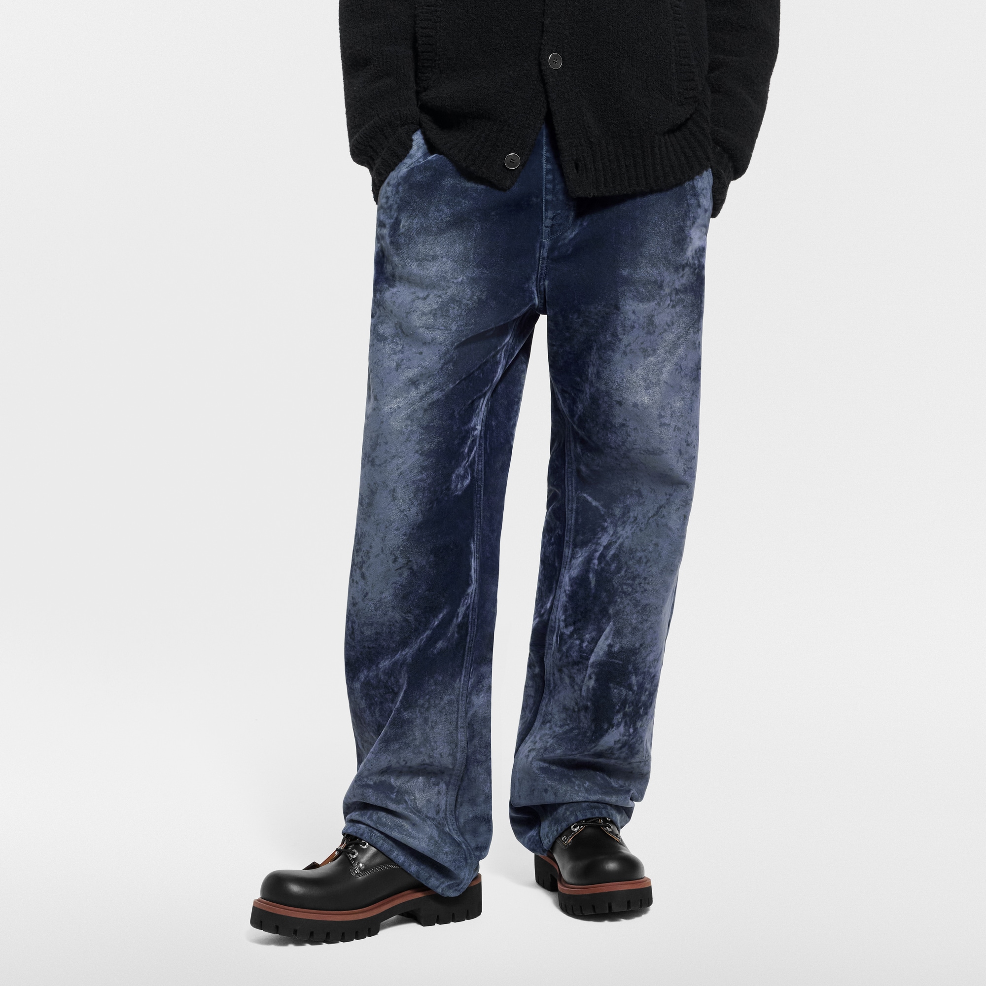 Velvet Denim Pants With Monogram Details  in ผู้ชาย