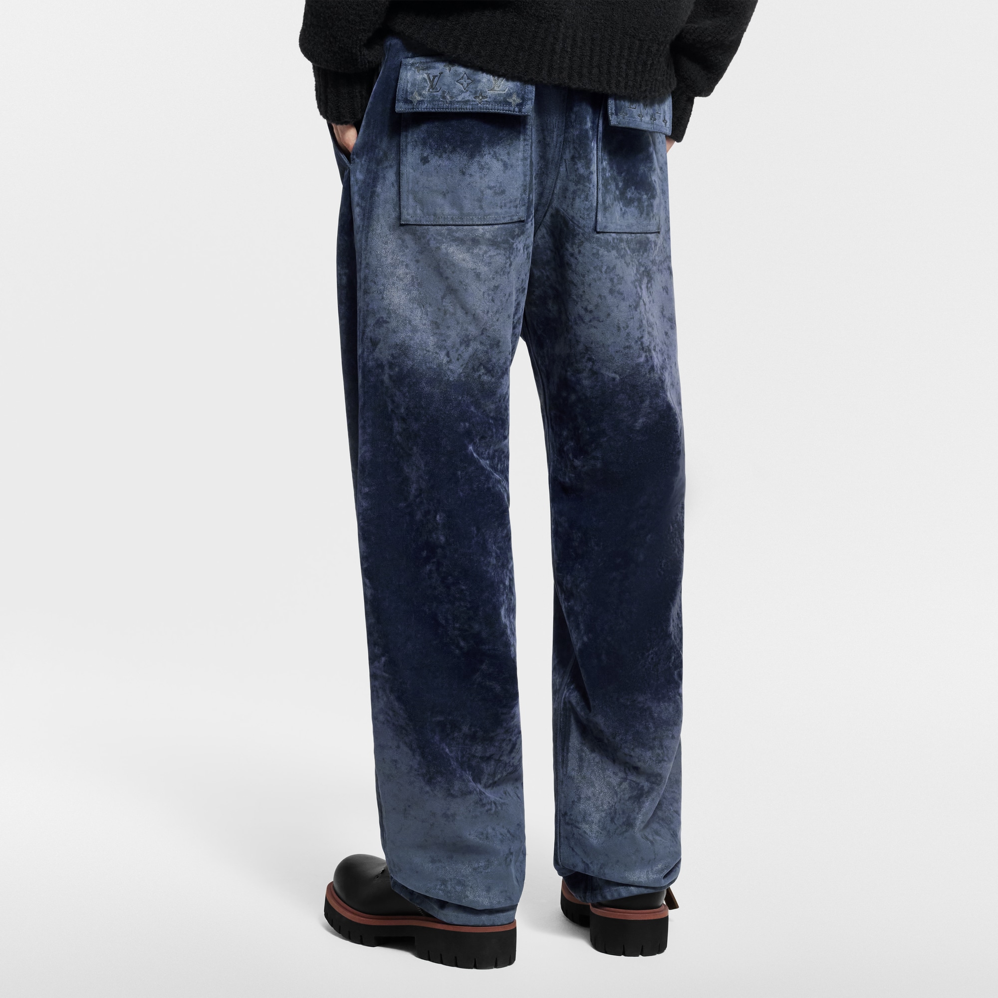 Velvet Denim Pants With Monogram Details  in ผู้ชาย