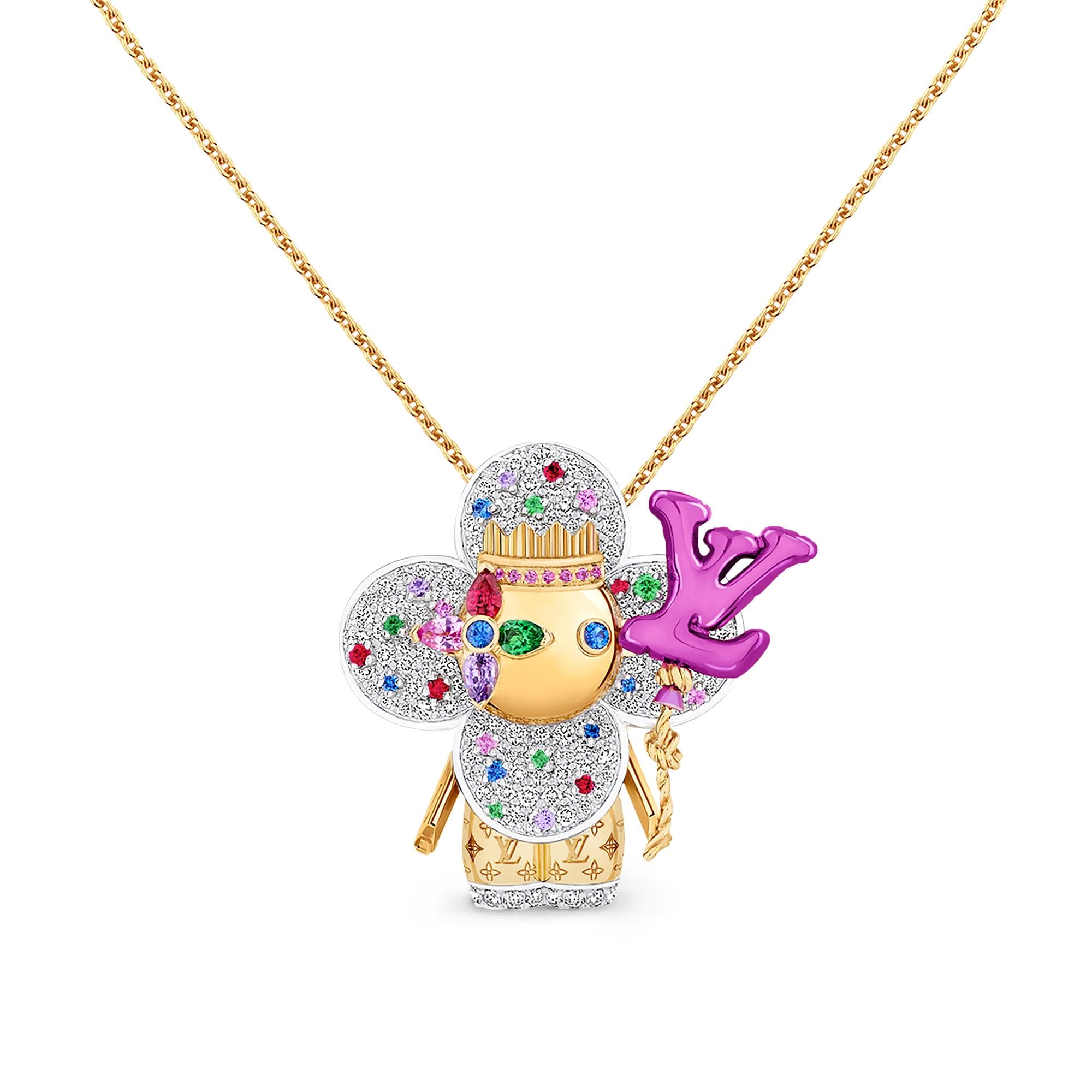 จี้ Vivienne Celebration เยลโลว์โกลด์ ไวท์โกลด์ ไทเทเนียม เพชร และอัญมณีหลากสี  in จิวเวลรี่