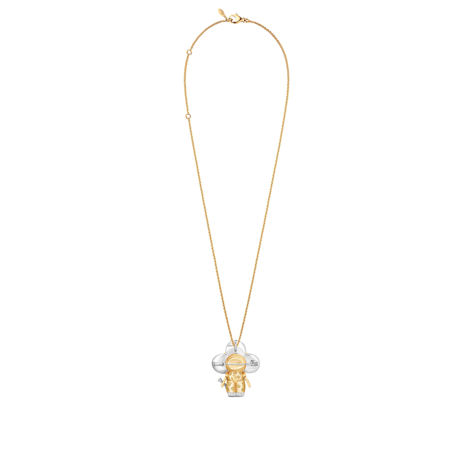 จี้ Vivienne Dog เยลโลว์โกลด์ ไวท์โกลด์ แลคเกอร์ เพชร และอัญมณี  in Les Extraordinaires