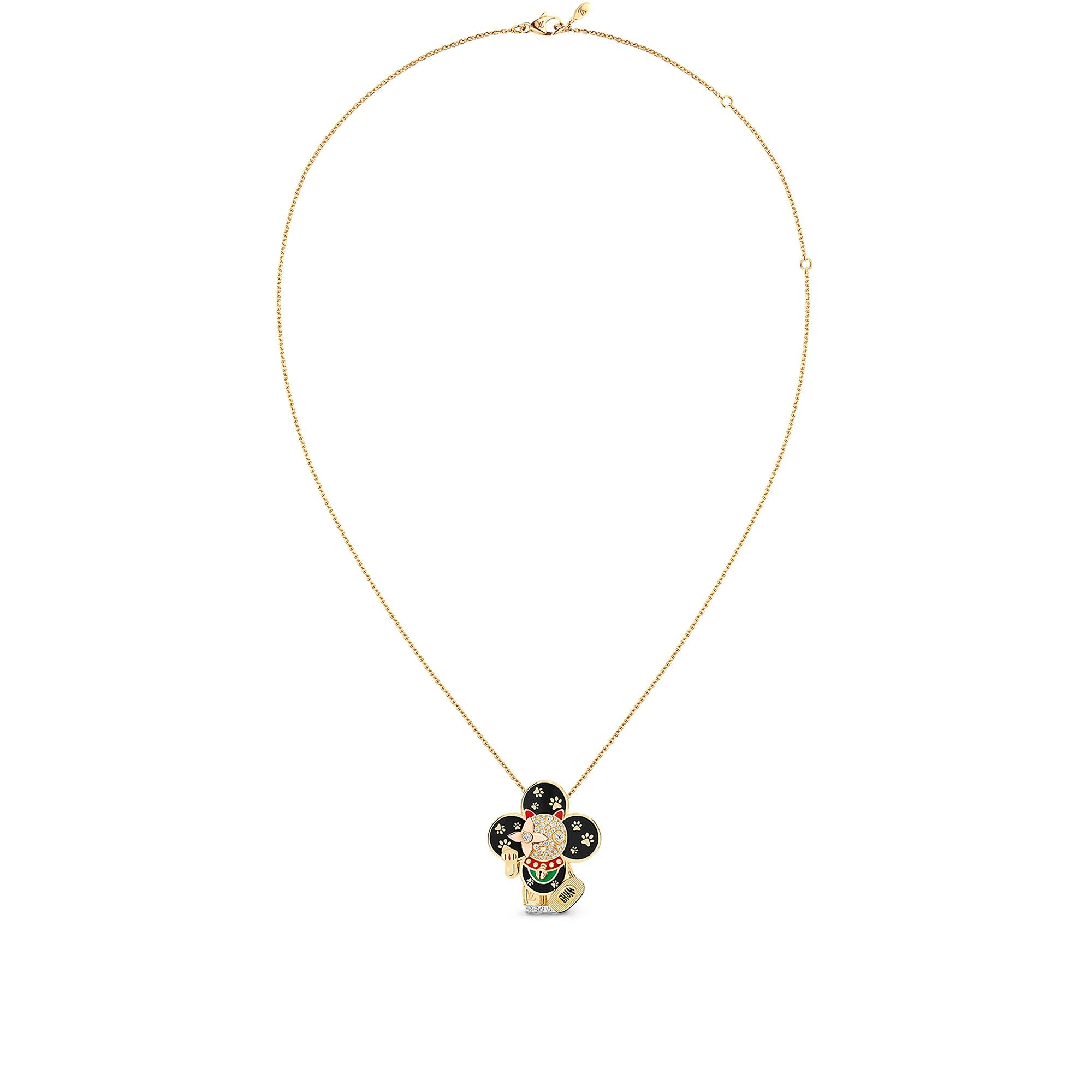 จี้ Vivienne Maneki Neko ทอง 3 ชนิด เคลือบแลคเกอร์ และเพชร  in จิวเวลรี่