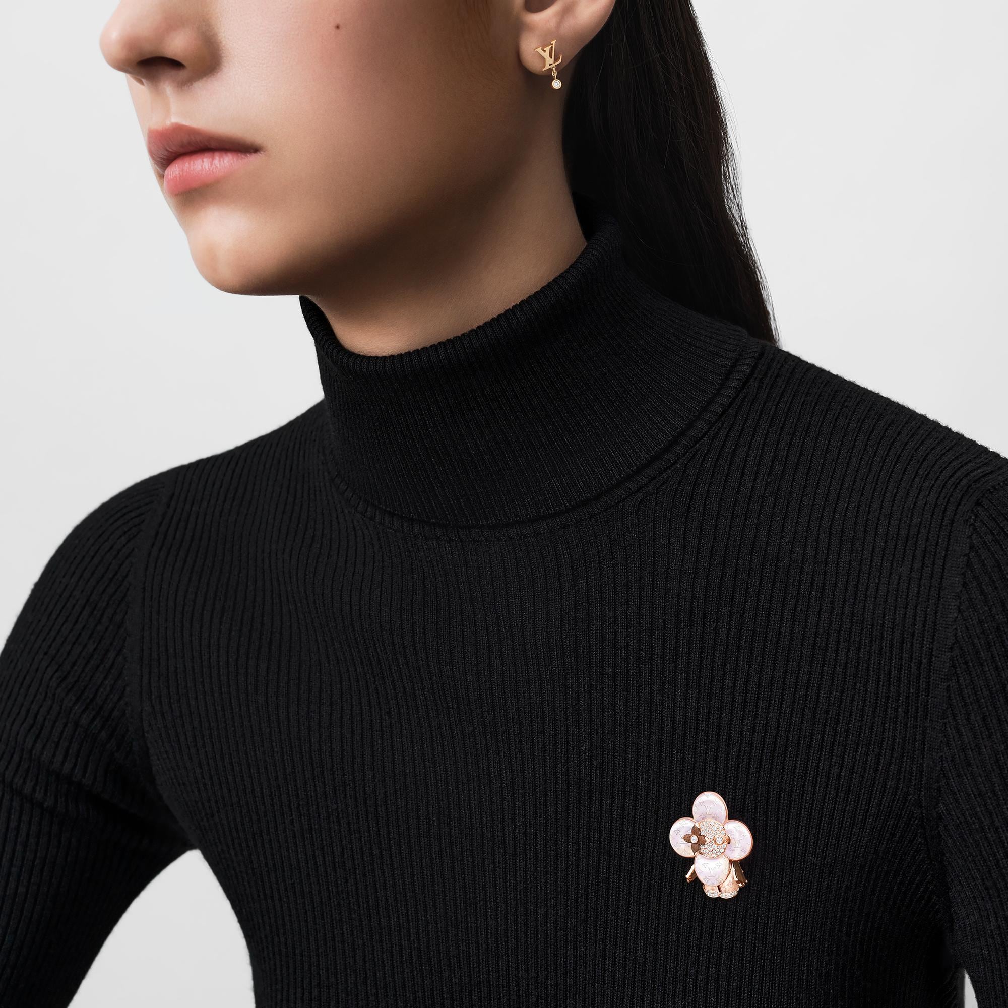 จี้ Vivienne Monogram พิงค์โกลด์ มาเธอร์ออฟเพิร์ล ไม้ และเพชร  in จิวเวลรี่