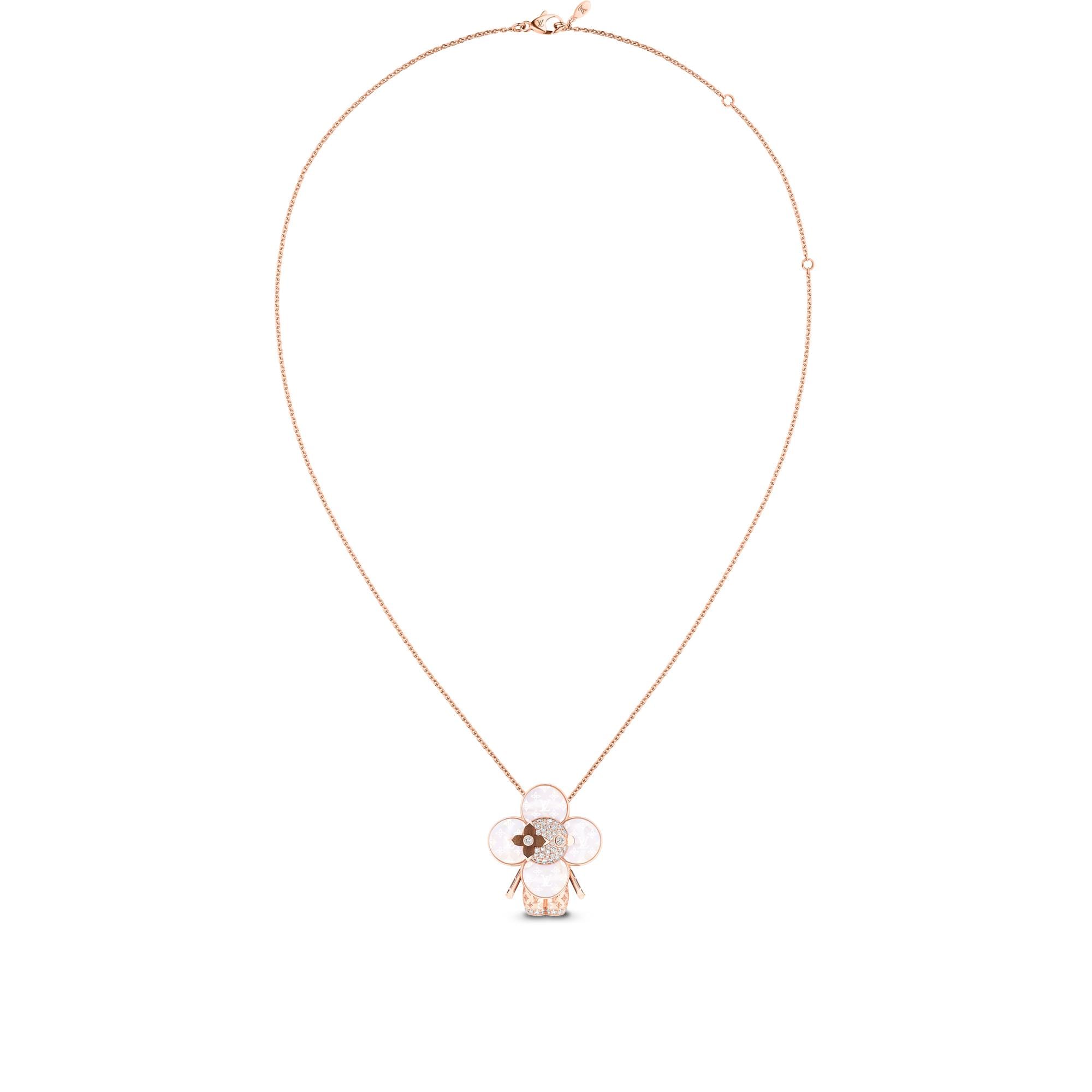 จี้ Vivienne Monogram พิงค์โกลด์ มาเธอร์ออฟเพิร์ล ไม้ และเพชร  in จิวเวลรี่