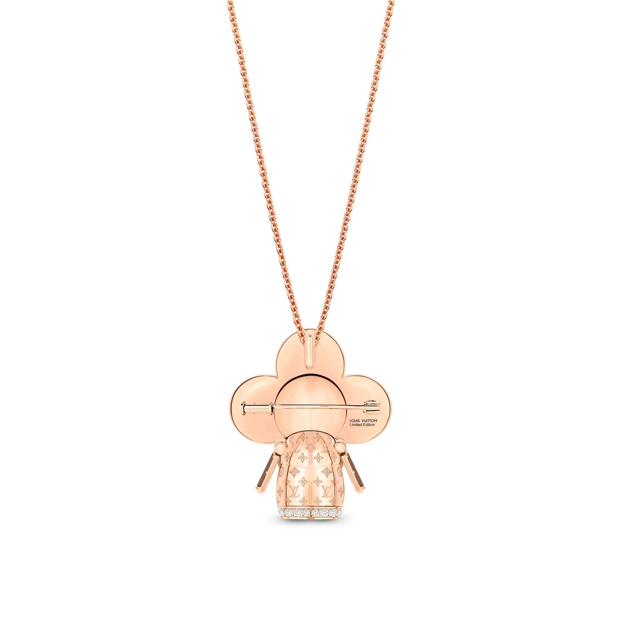 จี้ Vivienne Monogram พิงค์โกลด์ มาเธอร์ออฟเพิร์ล ไม้ และเพชร  in จิวเวลรี่