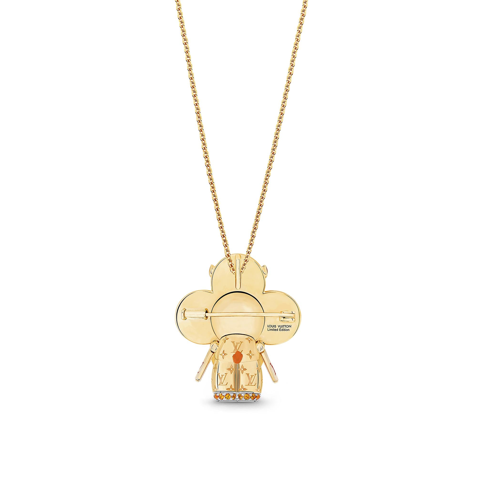 จี้ Vivienne Orange Lion Dance เยลโลว์โกลด์ ไวท์โกลด์ เคลือบแลคเกอร์ เพชร และอัญมณีสีส้ม  in จิวเวลรี่