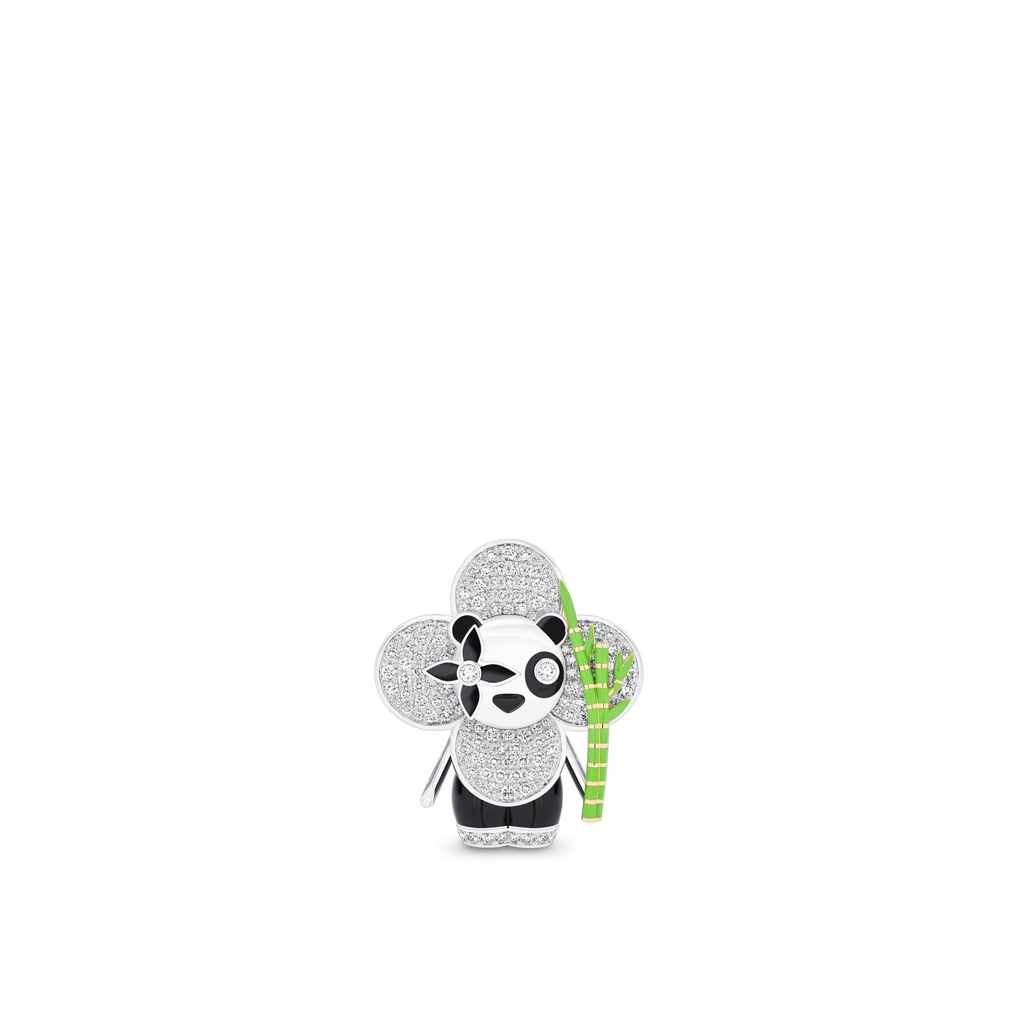 จี้ Vivienne Panda ไวท์โกลด์ เยลโลว์โกลด์ ออนิกซ์ เคลือบแลคเกอร์ และเพชร  in จิวเวลรี่