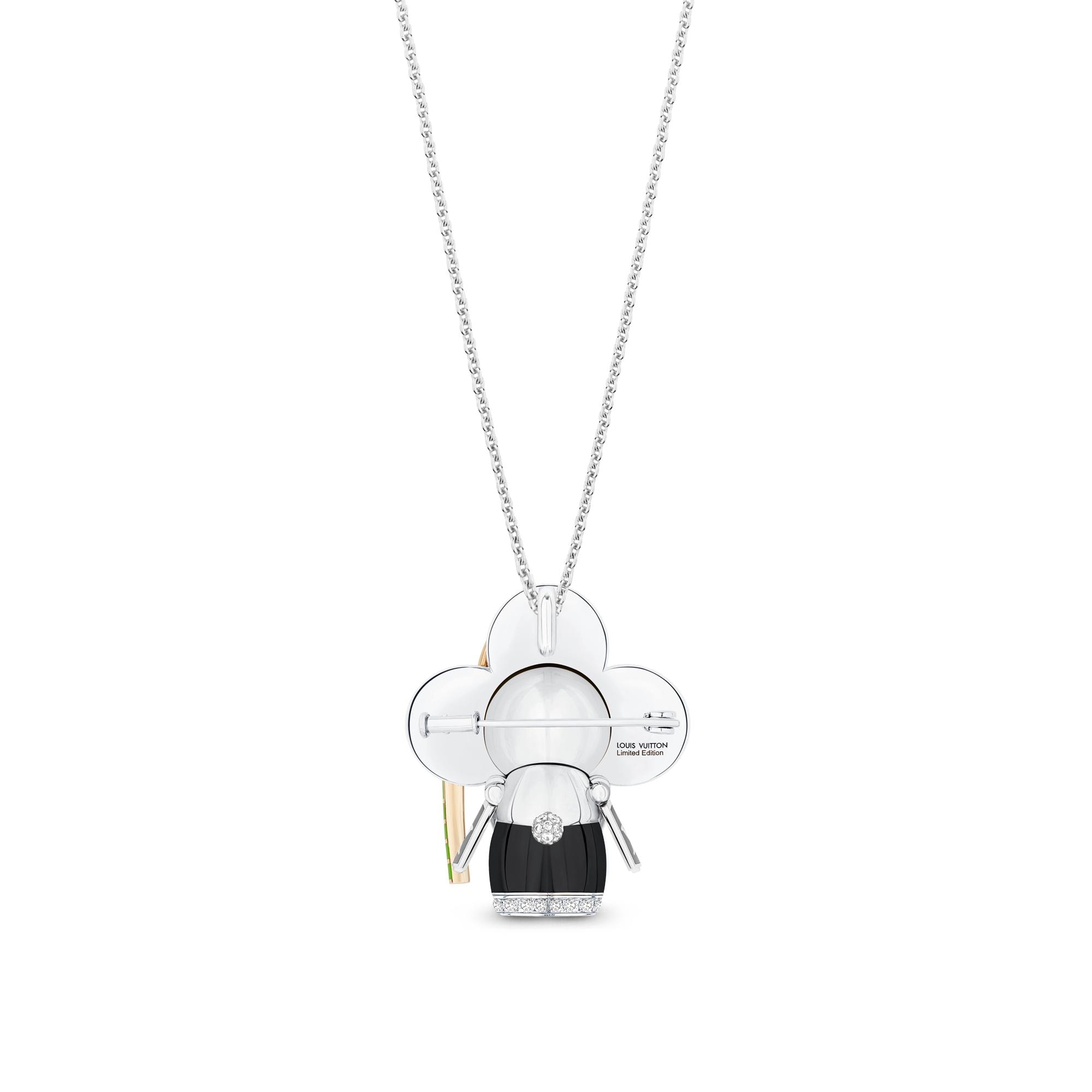จี้ Vivienne Panda ไวท์โกลด์ เยลโลว์โกลด์ ออนิกซ์ เคลือบแลคเกอร์ และเพชร  in จิวเวลรี่
