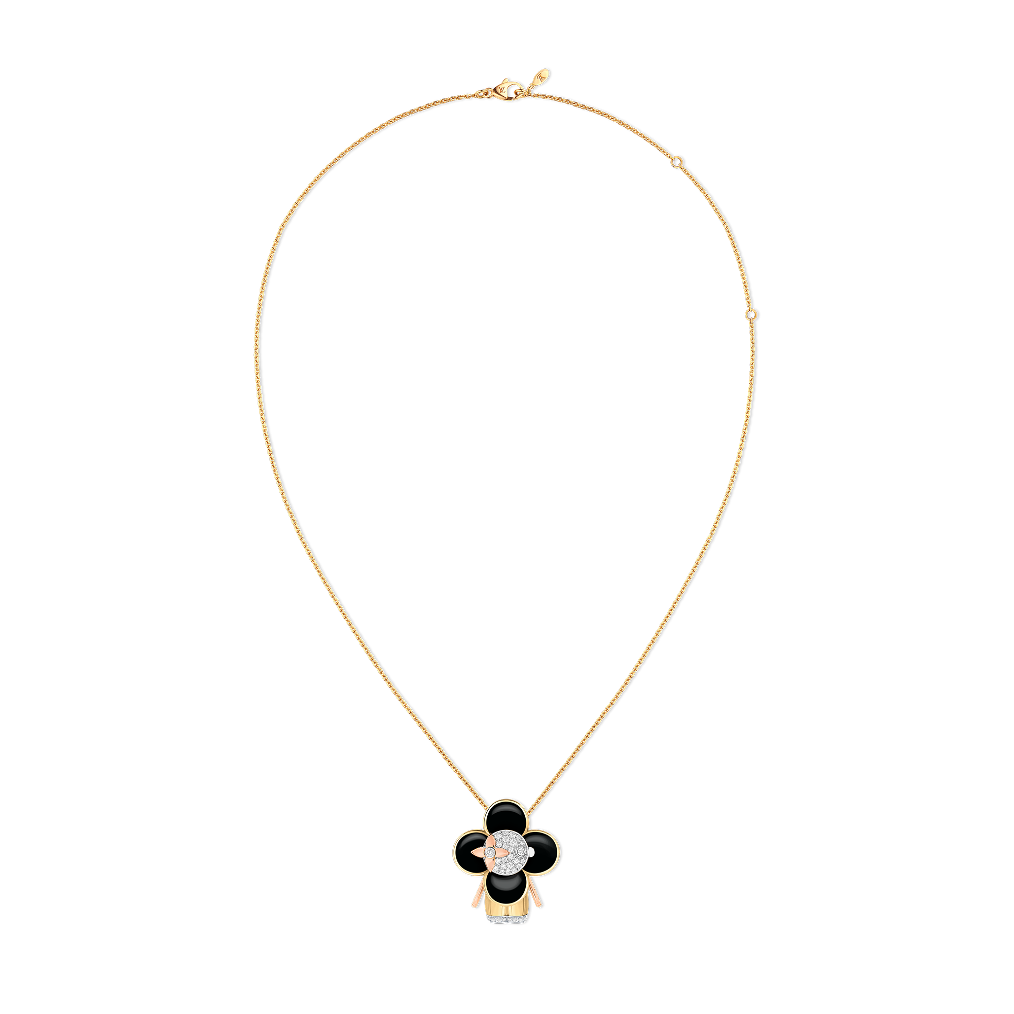 จี้ Vivienne, เพชร, เคลือบแลคเกอร์สีดำและทองคำ 3 ชนิด  in จิวเวลรี่