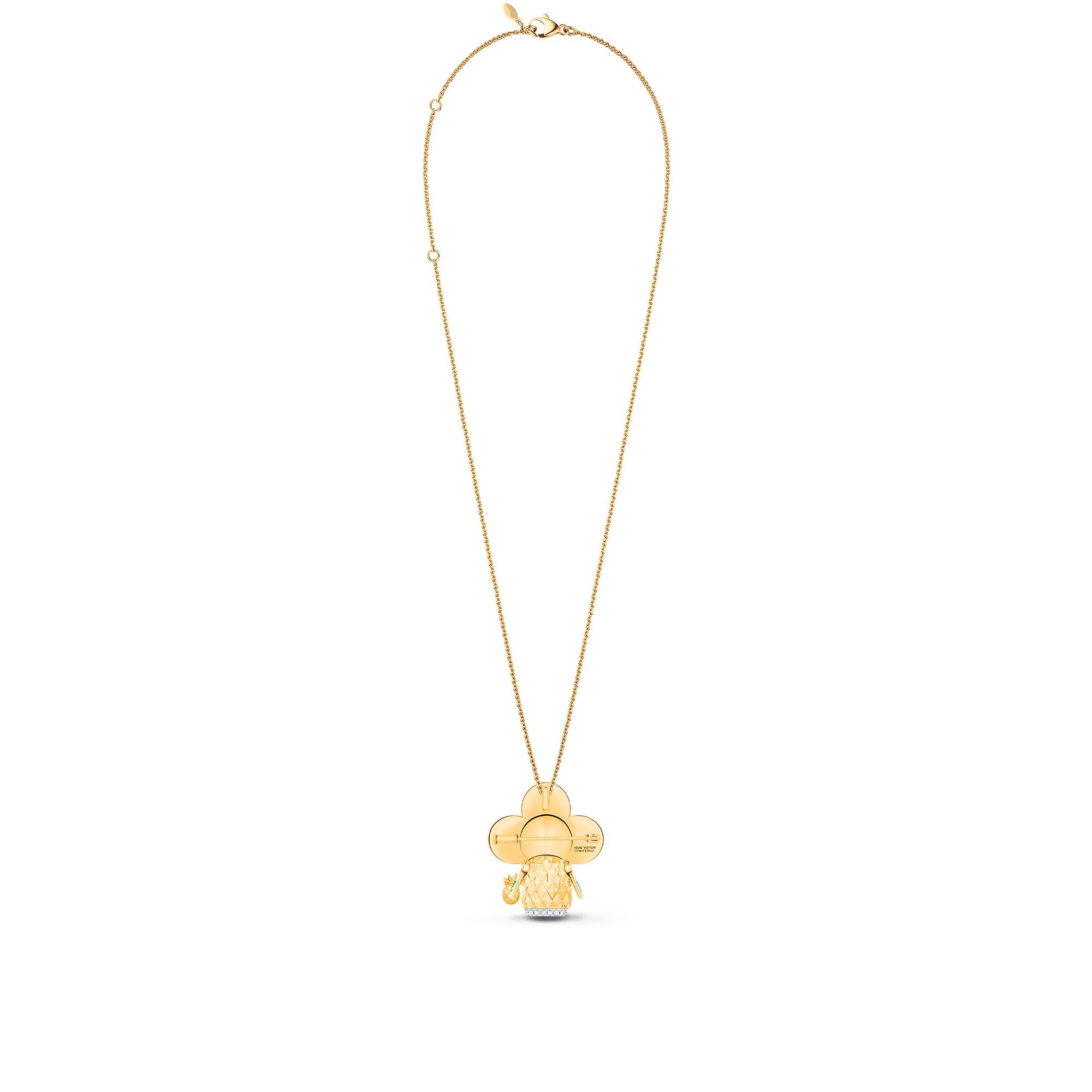 จี้ Vivienne Pineapple เยลโลว์โกลด์ ไวท์โกลด์ เคลือบแลคเกอร์ และเพชร  in จิวเวลรี่