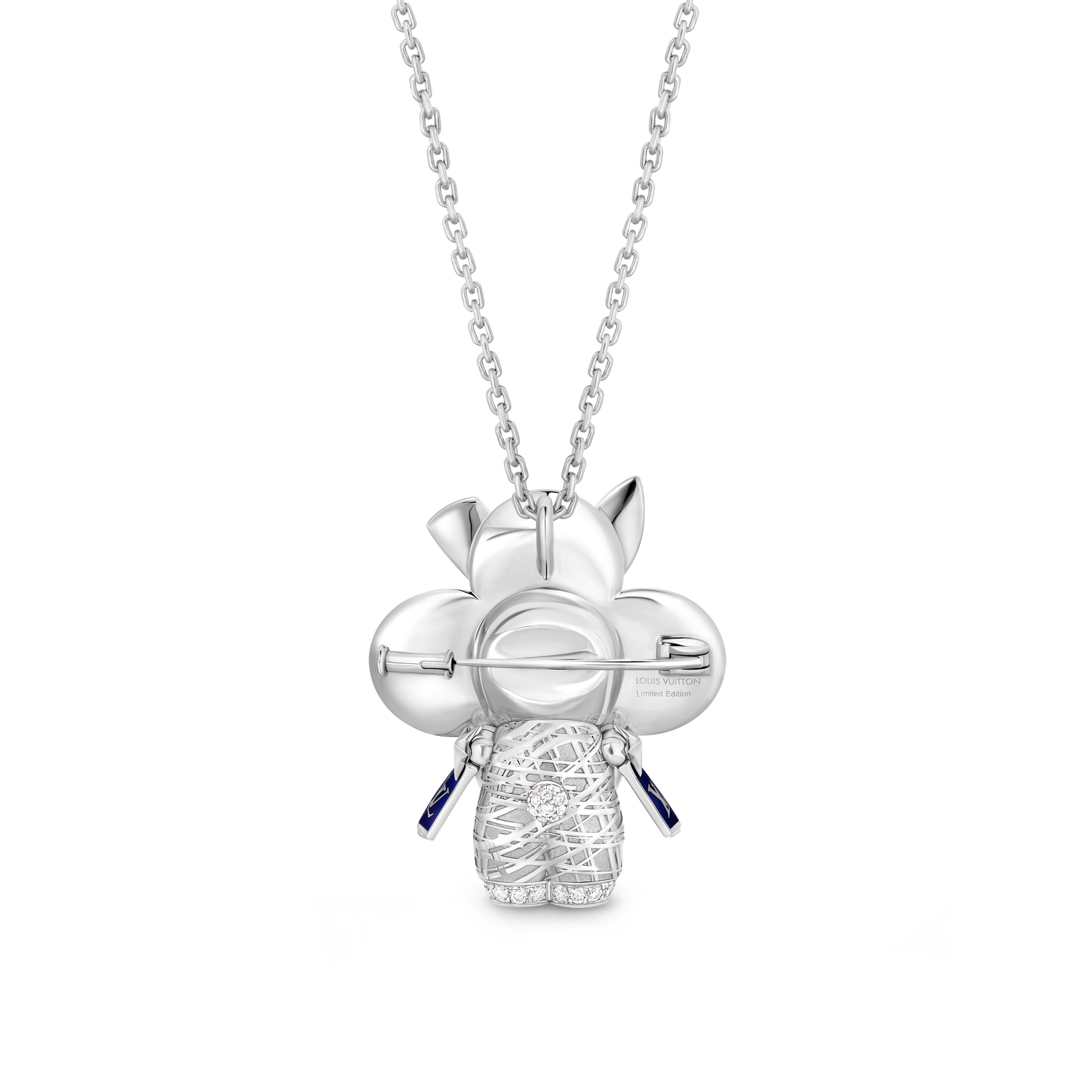 จี้ Vivienne Rabbit ไวท์โกลด์ แลคเกอร์ เพชร และอัญมณี  in Les Extraordinaires