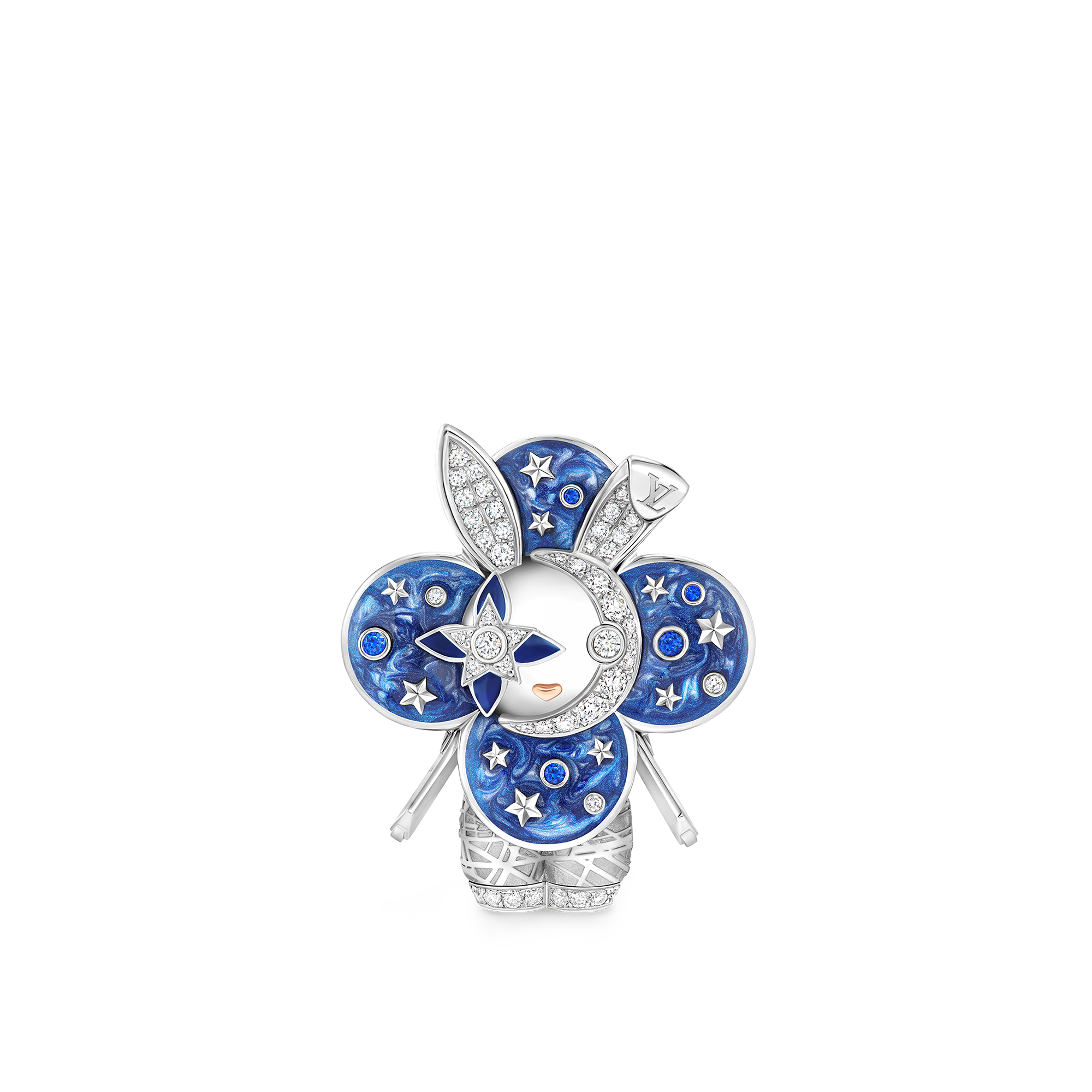 จี้ Vivienne Rabbit ไวท์โกลด์ แลคเกอร์ เพชร และอัญมณี  in Les Extraordinaires