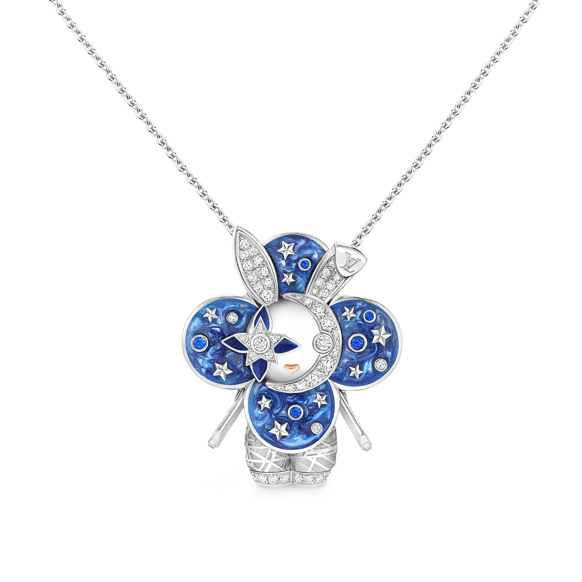 จี้ Vivienne Rabbit ไวท์โกลด์ แลคเกอร์ เพชร และอัญมณี  in Les Extraordinaires