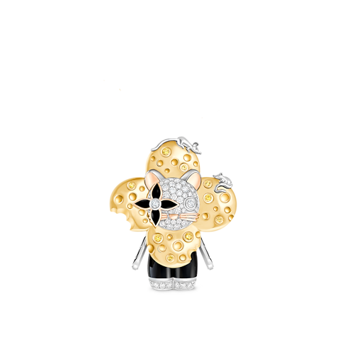 จี้ Vivienne Rat ทอง 3 ชนิด แลคเกอร์ เพชร และอัญมณี in Les Extraordinaires's จิวเวลรี่ สร้อยคอและจี้ collections by Louis Vuitton (การย่อ/ขยายผลิตภัณฑ์)