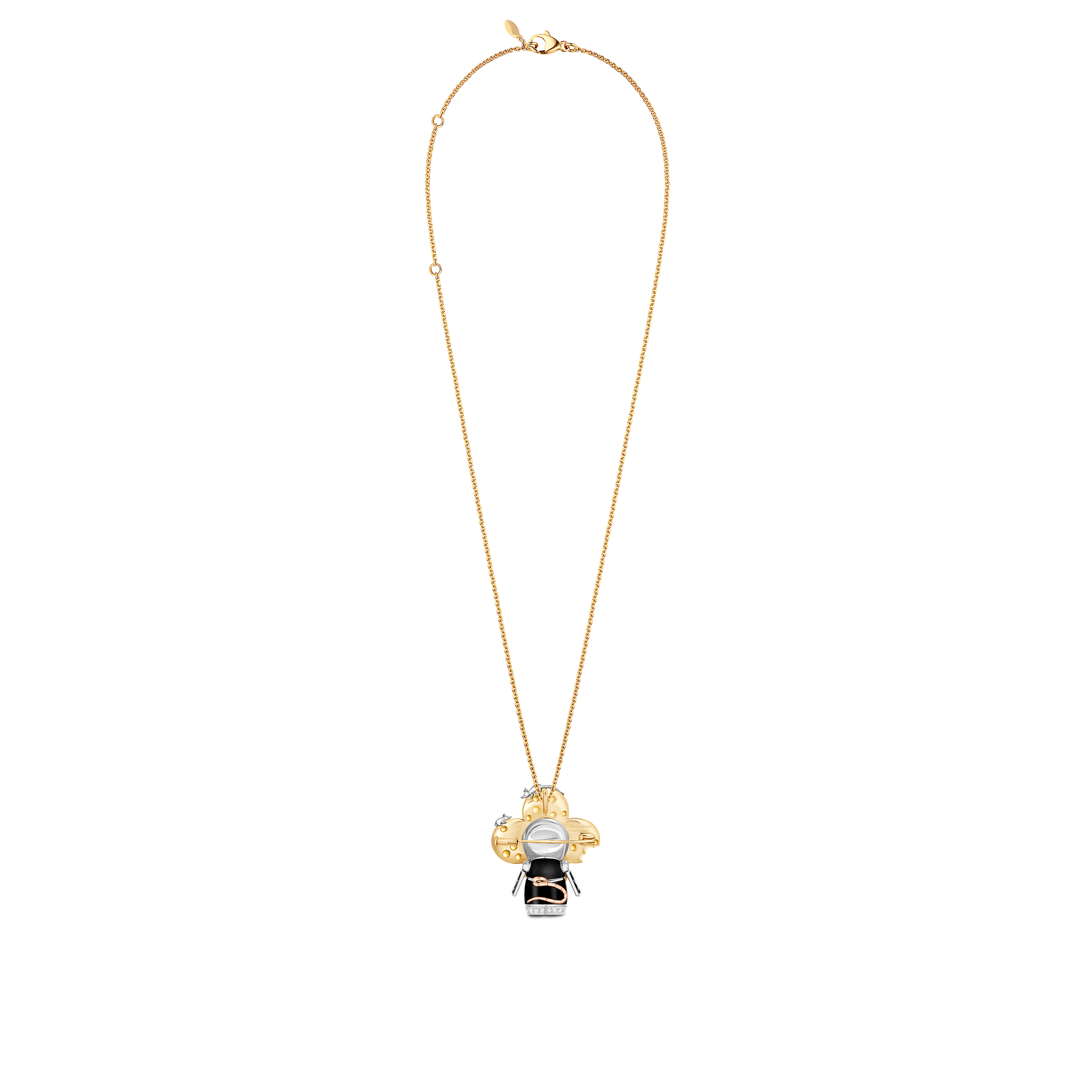 จี้ Vivienne Rat ทอง 3 ชนิด แลคเกอร์ เพชร และอัญมณี  in Les Extraordinaires