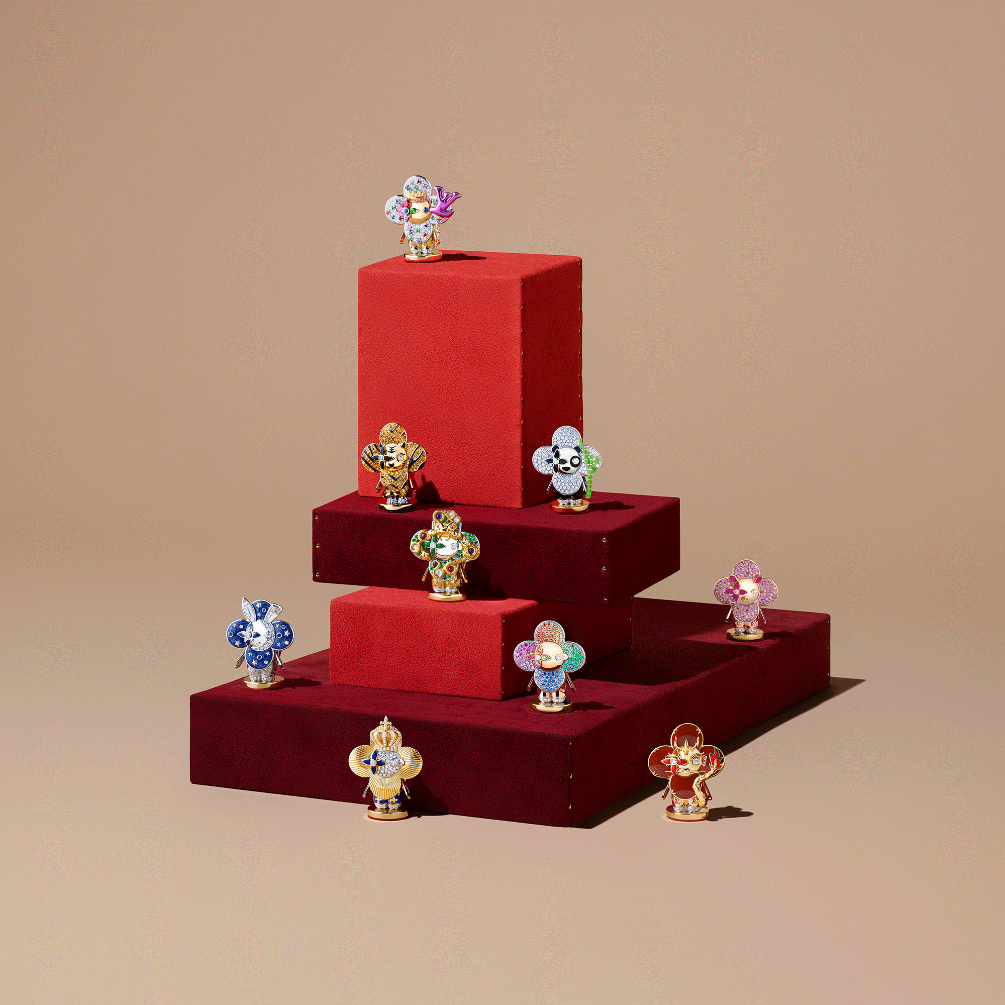 จี้ Vivienne Royal เยลโลว์โกลด์ ไวท์โกลด์ แลคเกอร์ และเพชร  in จิวเวลรี่