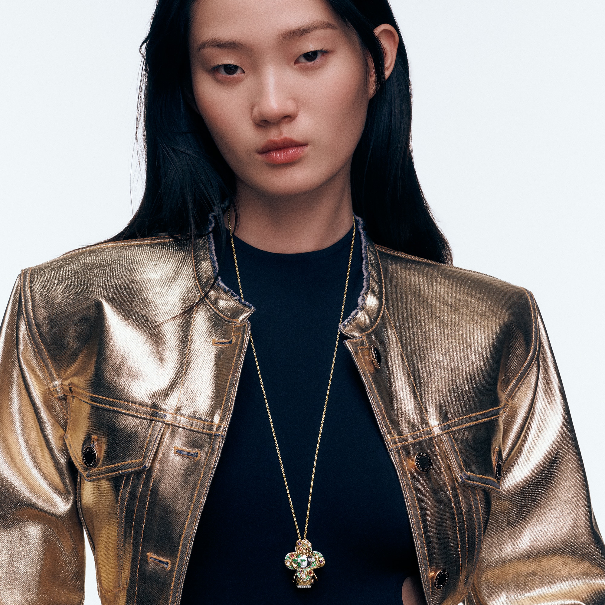 จี้ Vivienne Snake เยลโลว์โกลด์ ไวท์โกลด์ แลคเกอร์ เพชร และอัญมณี  in Les Extraordinaires