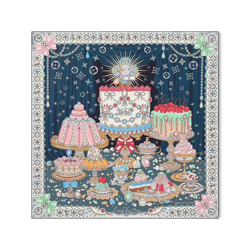 ผ้า Square รุ่น Vivienne Tea 70 front view