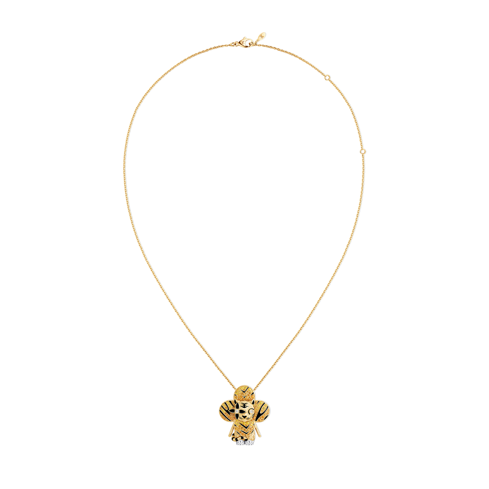จี้ Vivienne Tiger เยลโลว์โกลด์ ไวท์โกลด์ แลคเกอร์ เพชร และอัญมณี  in จิวเวลรี่