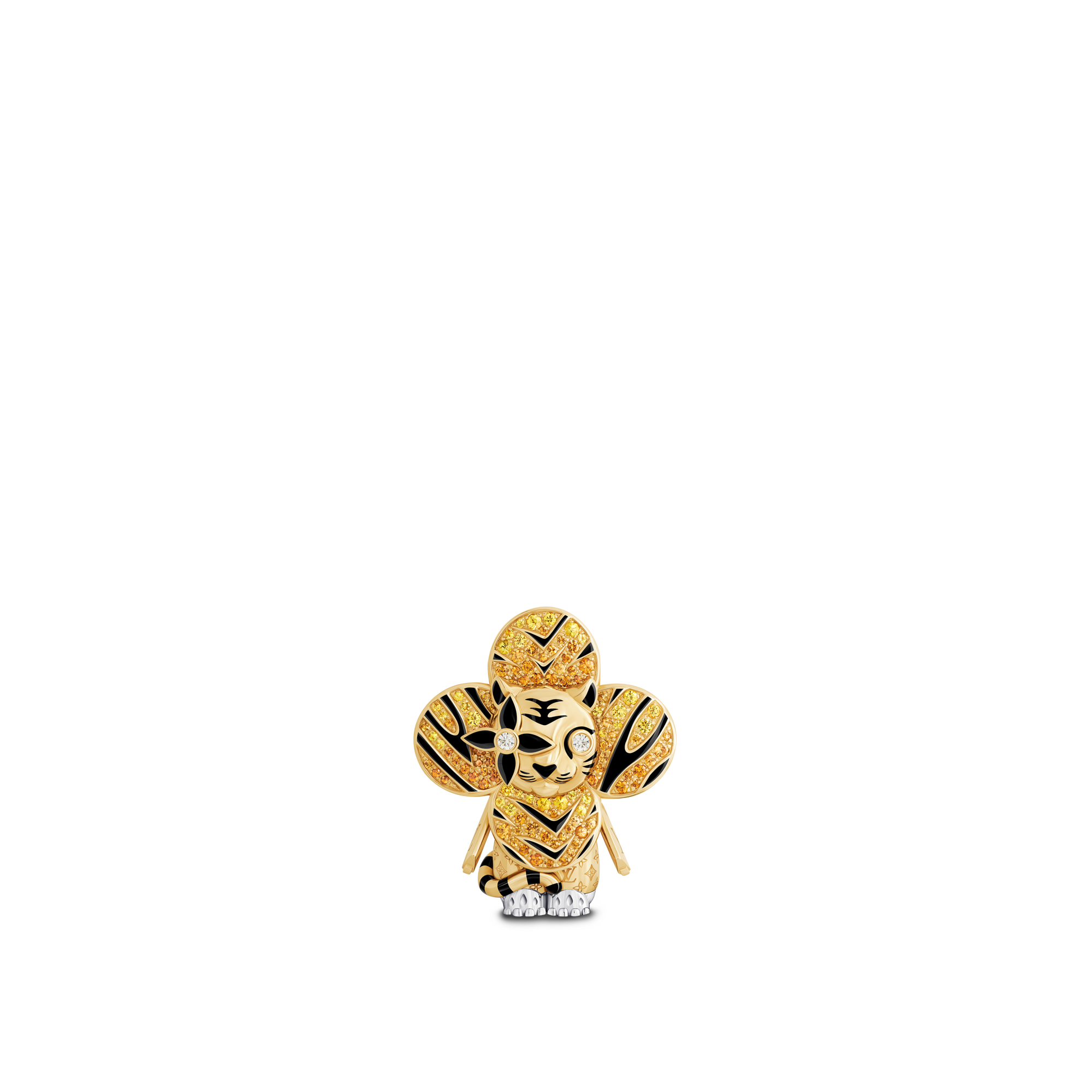 จี้ Vivienne Tiger เยลโลว์โกลด์ ไวท์โกลด์ แลคเกอร์ เพชร และอัญมณี  in จิวเวลรี่