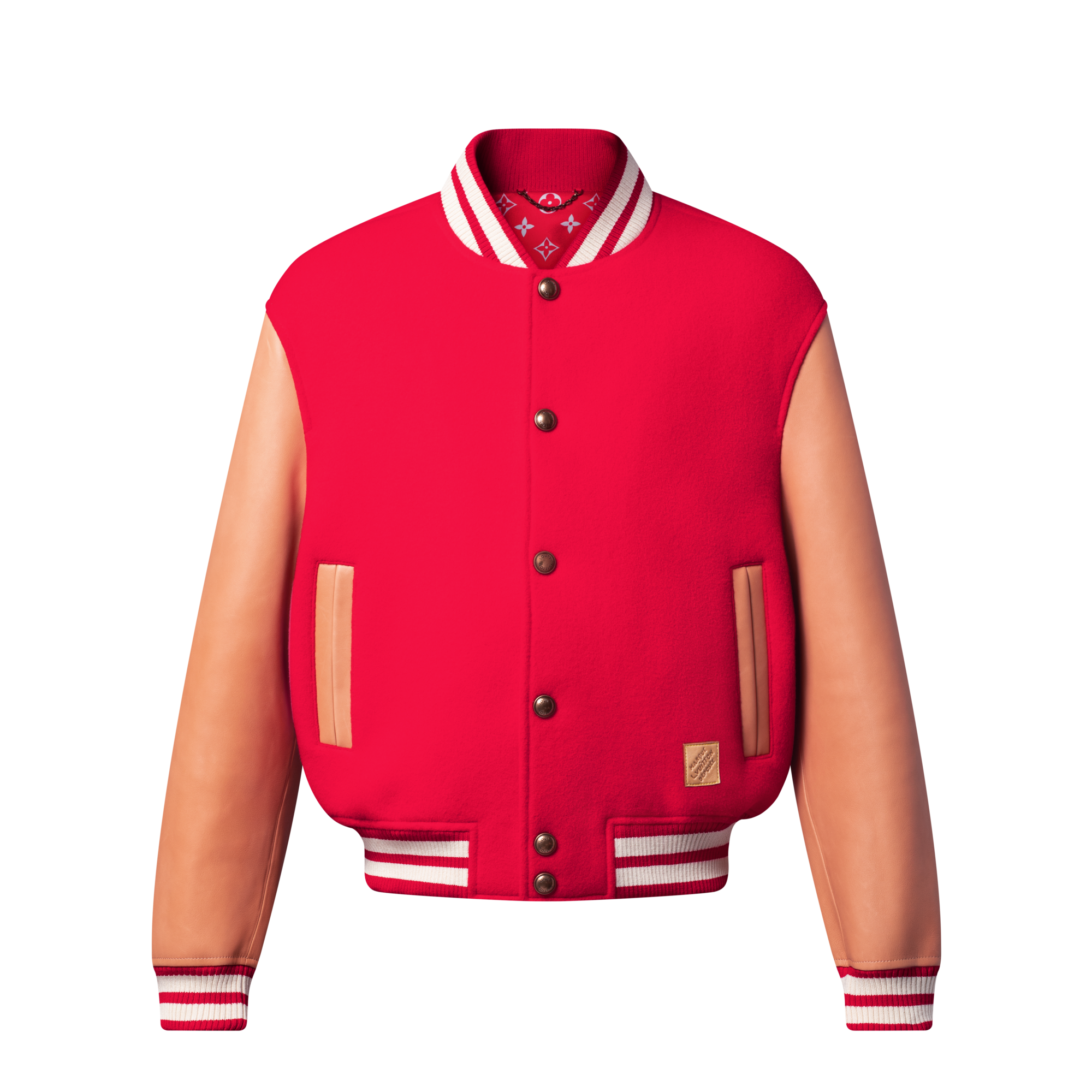 เสื้อแจ็คเก็ต Varsity หนัง Vvn  in ผู้ชาย