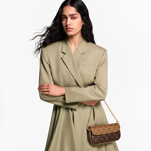 กระเป๋าสตางค์สายโซ่รุ่น Ivy Monogram Reverse แคนวาส in ผู้หญิง's กระเป๋าสตางค์และผลิตภัณฑ์เครื่องหนังขนาดเล็ก กระเป๋าสตางค์สะพายข้างสำหรับผู้หญิง collections by Louis Vuitton (การย่อ/ขยายผลิตภัณฑ์)