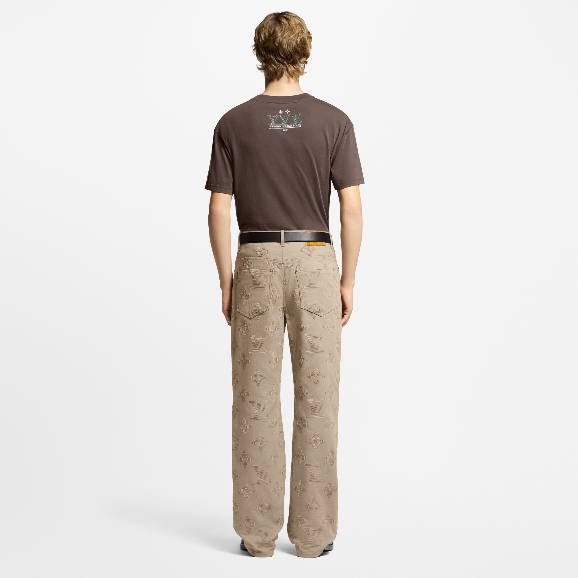 เสื้อยืดผ้าคอตตอนฟอกสีตกแต่งลาย  in ผู้ชาย
