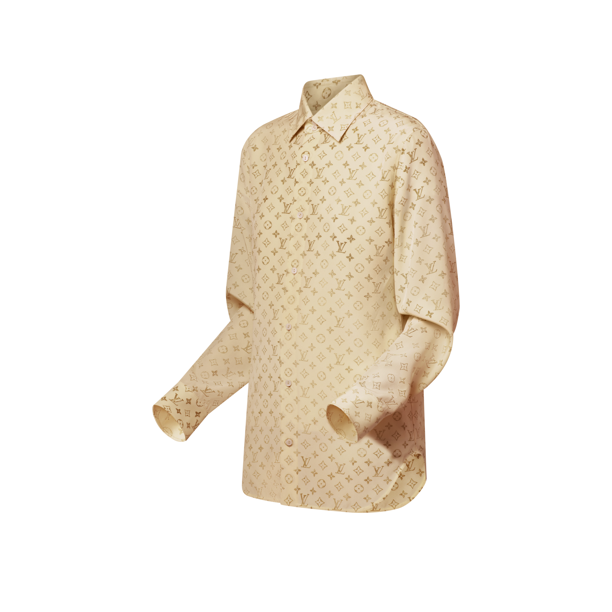 เสื้อเชิ้ตผ้าไหมลาย Washed Monogram  in ผู้หญิง