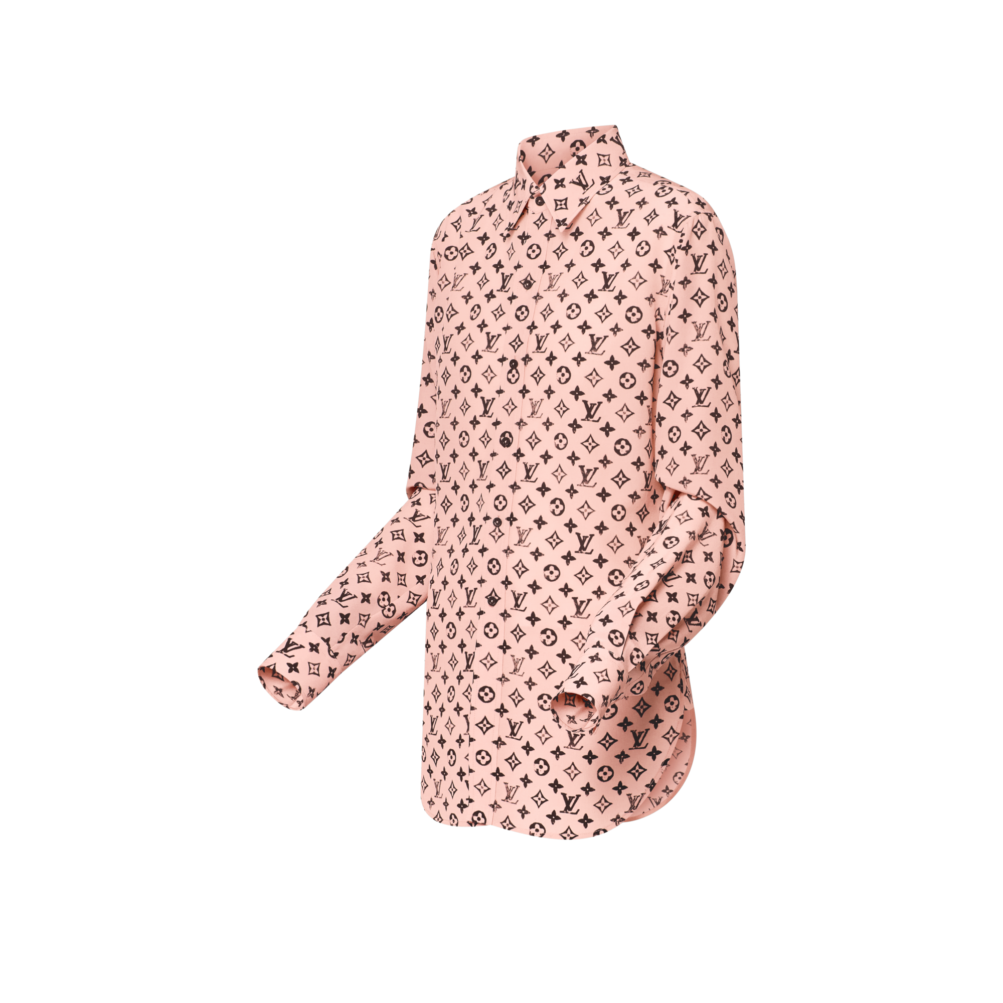 เสื้อเชิ้ตผ้าไหม Washed Monogram  in ผู้หญิง