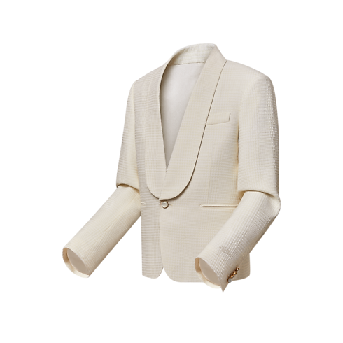 เสื้อแจ็คเก็ตกระดุมแถวเดียวแบบทางการผ้าวูลผสมผ้าไหม in ผู้ชาย's เสื้อผ้า เสื้อแจ็คเก็ตและเบลเซอร์สำหรับผู้ชาย collections by Louis Vuitton (การย่อ/ขยายผลิตภัณฑ์)